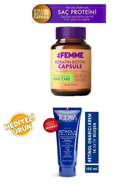 De Femme Saç Bakım Proteini+Todays Clinicals Onarıcı Krem 100ml ürün görseli 1