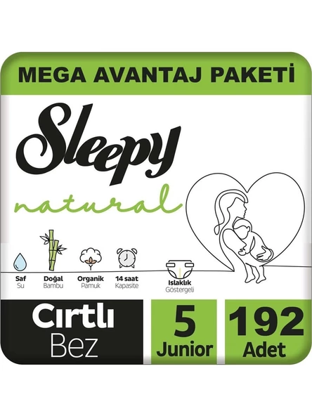 Sleepy Natural 5 Numara Junior 192'li Bebek Bezi ürün görseli 1