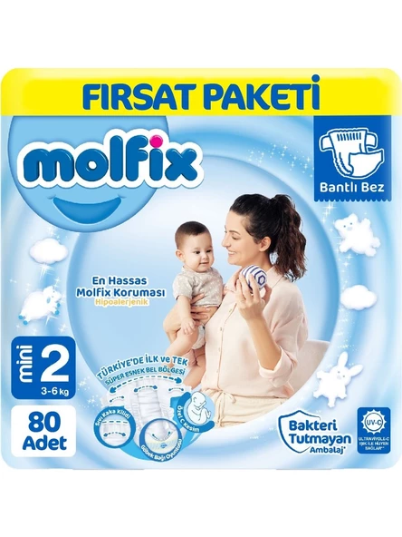 Molfix 2 Beden Mini 80'Li Bebek Bezi ürün görseli 1