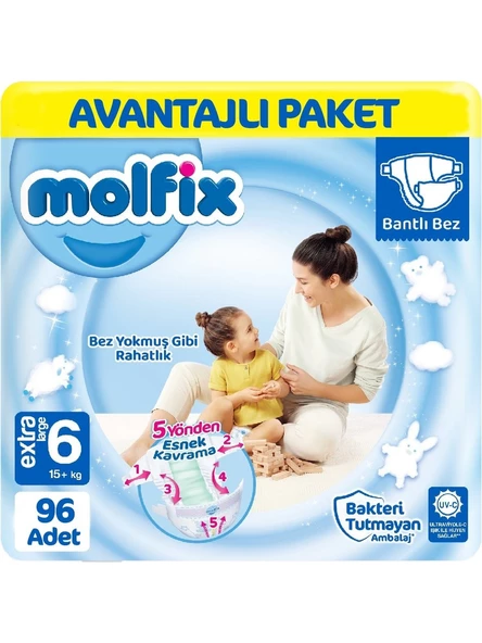 Molfix 6 Numara Extra Large 96'lı Bebek Bezi ürün görseli 1