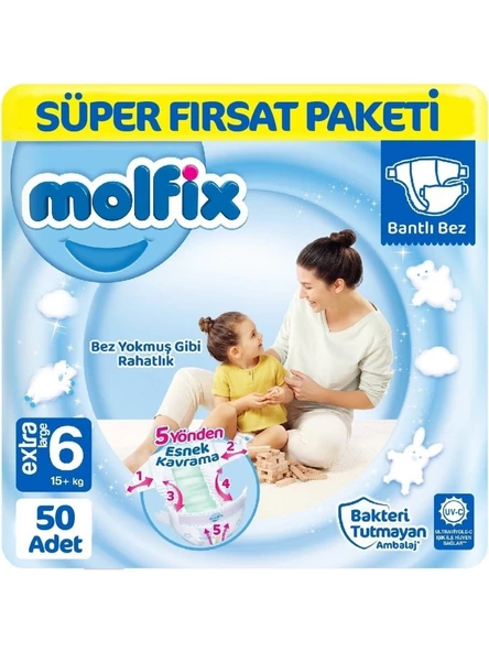 Molfix 6 Numara Extra Large 50'li Bebek Bezi ürün görseli 1