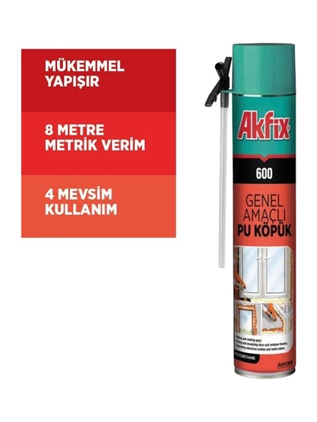 Akfix 600 Genel Amaçlı Pu Köpük 750ML / 600GR ürün görseli 1