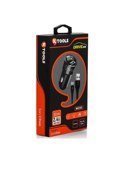 Ktools Mikro Araç Şarj cihazı 2.4A ürün görseli 1