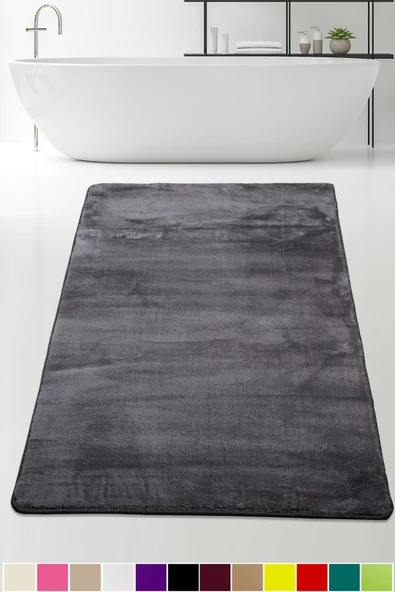 Bonny Home Elite Antrasit 80x150 cm Peluş Banyo Paspası Kaymaz Tabanlı Pufidik Banyo Halısı ürün görseli 1