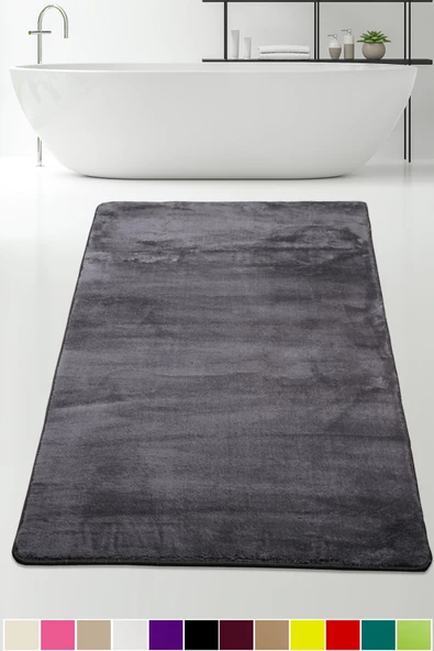 Bonny Home Elite Antrasit 100x150 cm Peluş Banyo Paspası Kaymaz Tabanlı Pufidik Banyo Halısı ürün görseli 1