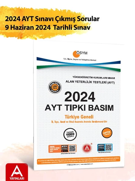 2024 AYT Çıkmış Sorular-Tıpkı Basım-Bire Bir ÖSYM-Tamamı Video Çözümlü ürün görseli 1