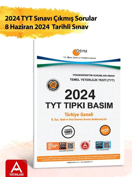 2024 TYT Çıkmış Sorular-Tıpkı Basım-Bire Bir ÖSYM-Tamamı Video Çözümlü ürün görseli 1