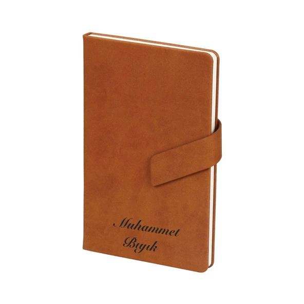 İsme Kişiye Özel Mıknatıslı Termo Deri Çizgili Defter ürün görseli 1