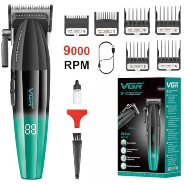 VGR saç kesme profesyonel saç düzeltici elektrikli kesme akülü saç kesme makinesi 9000RPM giyotin Clipper erkekler için V-003 ürün görseli 1