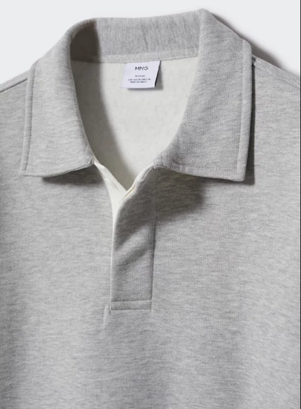 Mango Uzun kollu pamuklu polo gömlek - Resim 2