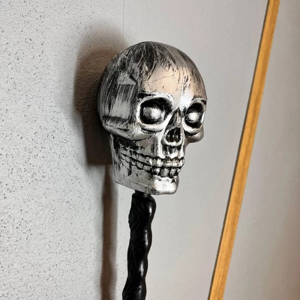Halloween Çubuklu Eskitme Kuru Kafa 55 cm - Resim 2
