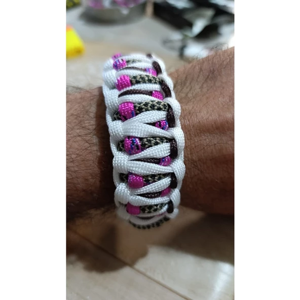 Paracord Bileklik karışık renk orjinal el örmesi      ÜCRETSİZ KARGO ürün görseli 1
