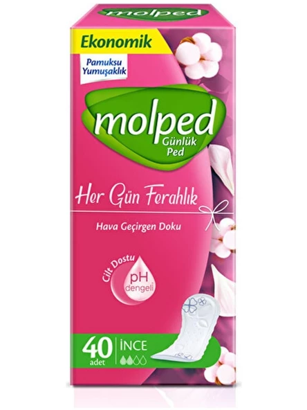 Molped Her Gün Ferahlık İnce Günlük Ped 40'lı ürün görseli 1