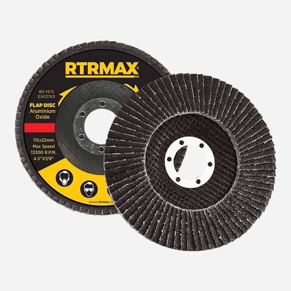Rtrmax Flap Disk Zımpara 115-60 Kum Alüminyum Oksit RDF11560 ürün görseli 1