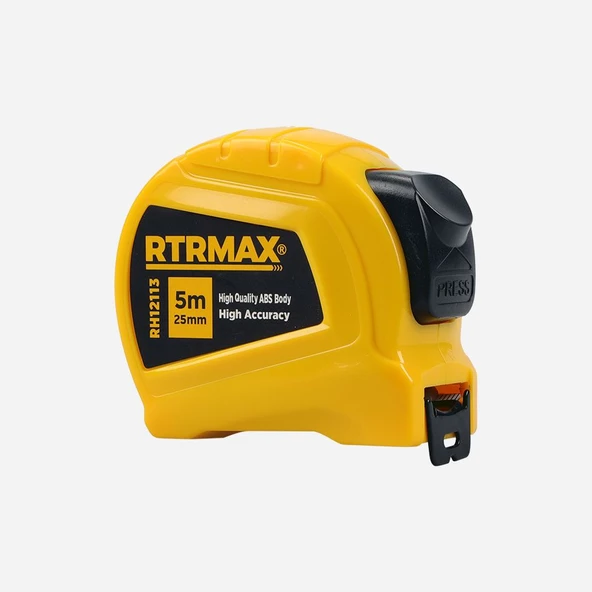 Rtrmax Çelik Şerit Metre 5 Metre 25 MM Stoplu RH12113 ürün görseli 1