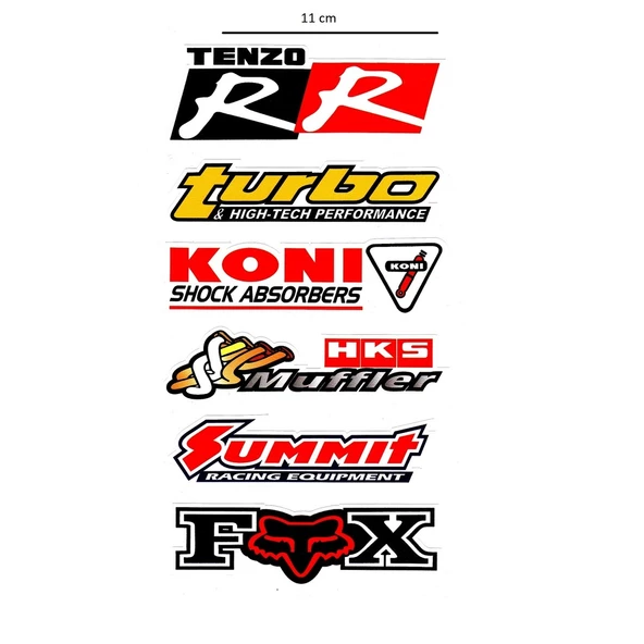 Sticker Çoklu Tenzo Rr - Turbo - Konı - Hks Çoklu Sticker (531840874) ürün görseli 1