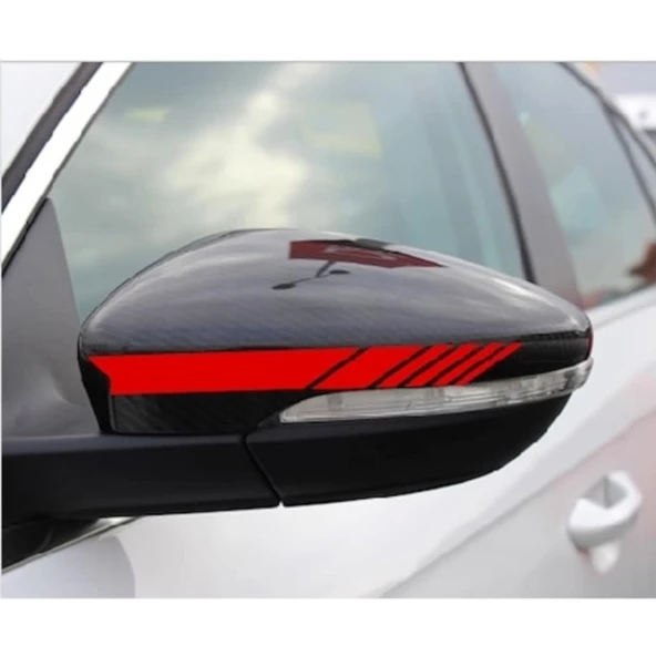 Kırmızı Yan Ayna Oto Şerit Sticker Araba Sticker - Ayna Sticker (484006276) ürün görseli 1