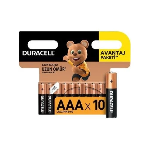 Duracell Aaa Kalem Pil 10 Adet Alkalin İnce Kalem Pil ürün görseli 1