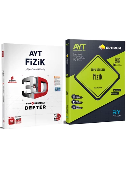 Referans Yayınları AYT Fizik Soru ve 3D AYT Fizik Video Destekli Defter 2li Set ürün görseli 1