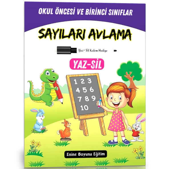 Okul Öncesi ve Birinci Sınıflar Sayıları AVLAMA Yaz-SİL Kitabı ürün görseli 1