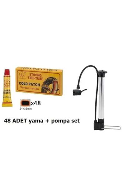 Rectus Bisiklet Pompa Alüminyum Kısa + Yama Seti ürün görseli 1