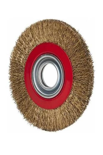 Yu Su Tools Daire Saçak Telli Sarı Tel Fırça 200 mm Taş Motorları Için ürün görseli 1