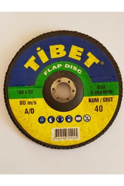 tibet Flap Zımpara Disk 180 X 22 40 Kum A/o 10 Adet Fiyatıdır ürün görseli 1