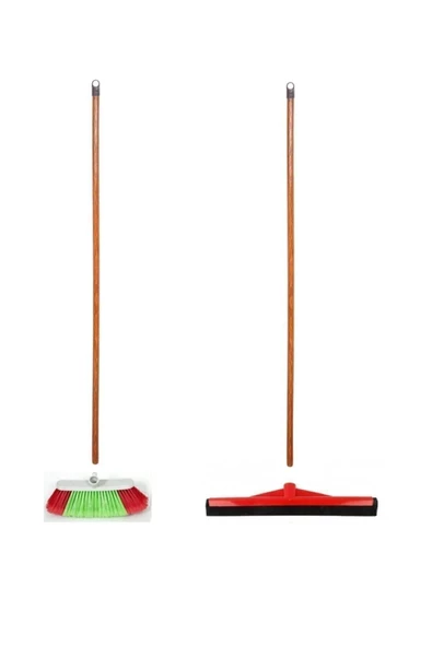 Zambak Plastik Zambak Saplı Yer Fırçası Süpürgesi - Saplı Çekçek Çekpas Set 2li ürün görseli 1