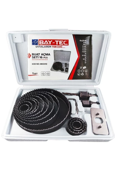 Baytec Profesyonel 16 Parça Panç Seti Kartonpiyer Sunta Alçıpan Delici Testere Takımı Kartonpiyer ürün görseli 1