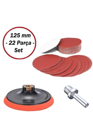 UGR Cırt Zımpara Seti + Matkap Adaptörü 115 mm 22 Parça ürün görseli 1