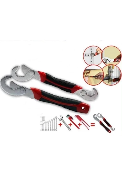 İstoç Türk 2li Set Her Vidaya Uyumlu Akıllı Anahtar Takımı 9-32mm Arası Tüm Vidalara Çok Amaçlı Boru Anahtarı ürün görseli 1