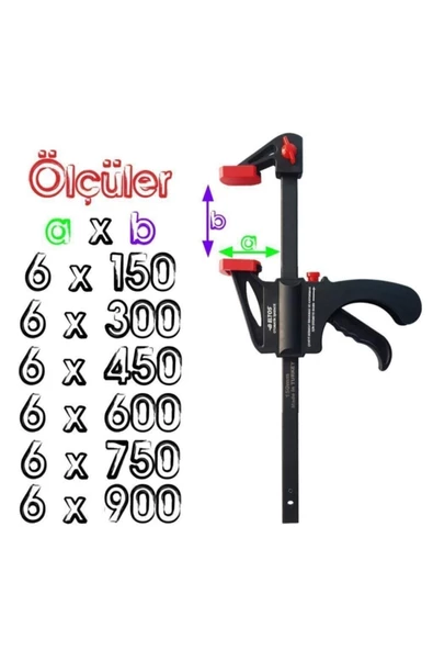 Eltos 6x150 Mm Hafif Tip Sürgülü Tek Ele Uygun Iç Dış Işkence Kıskaç ürün görseli 1