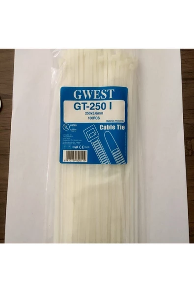 Gwest Kablo Bağı Plastik 100 Adet Cırt Kelepçe 250x3,6 ürün görseli 1