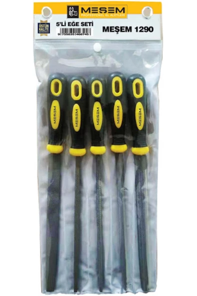 Meşem Eğe Seti 5'li - 8x200mm Yüksek Kalite Eğe - Resim 2
