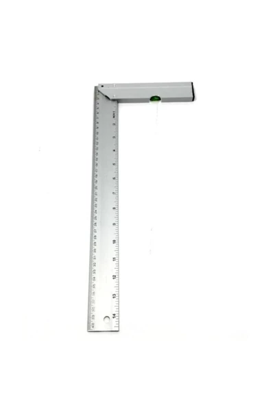 Meşem Terazili Alüminyum Marangoz Gönyesi L Cetvel- 30 cm ürün görseli 1
