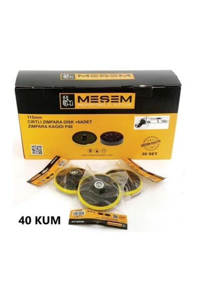 Meşem Cırtlı Zımpara Disk 6 Adet Zımpara Kağıdı 60 Kum ürün görseli 1