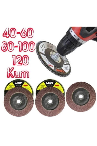 UGR Metal Ahşap Flap Disk Zımpara115mm Set Matkap Aparatı Dahil ürün görseli 1