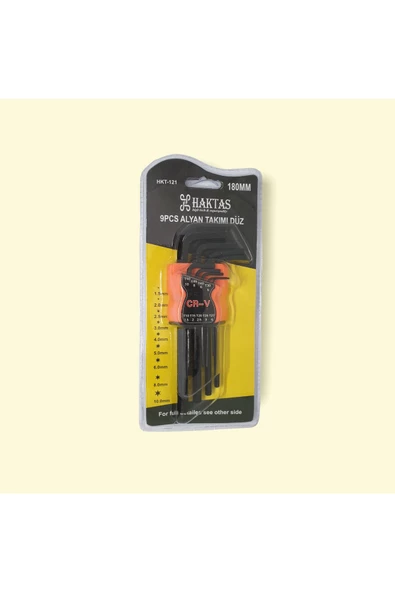 haktaş Düz Alyan Anahtar Takımı 9 Parça 180mm ürün görseli 1