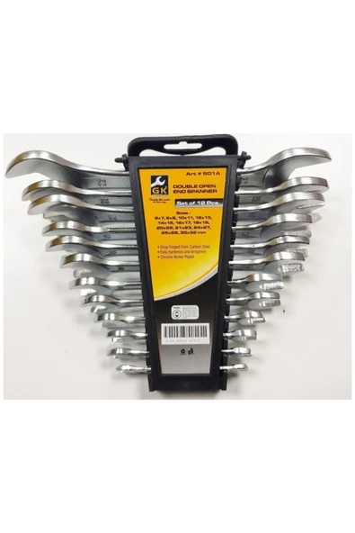 GK TOOLS 12 Parça Açık Ağız Anahtar Takımı A Kalite Set 12 Pcs ürün görseli 1