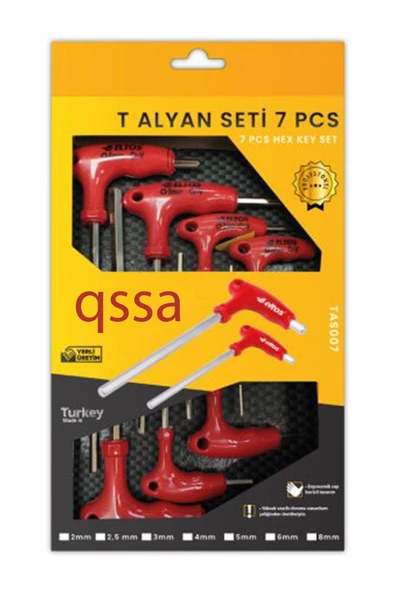 Eltos 7 Parça T Tipi Alyan Seti (2-2,5-3-4-5-6-8 Mm) ürün görseli 1