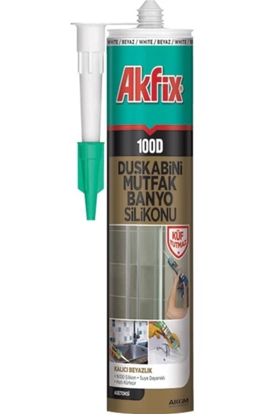 Akfix 100d Beyaz Küf Tutmaz Duşakabin Silikonu 310 ml ürün görseli 1