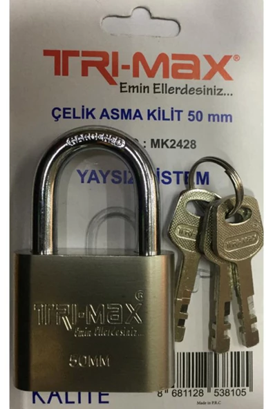 Trimax Çelik Asma Kilit 50 Mm Kod : Mk2428 Yaysız Sistem ürün görseli 1