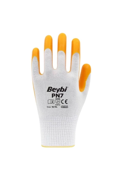 Banio Beybi Pn7 Polyester Örme Nitril Sarı Eldiven No:10 - Resim 3