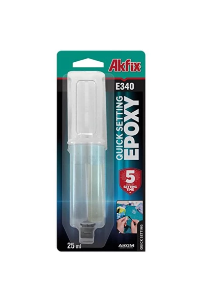 Akfix E340 Hızlı Epoksi Yapıştırıcı Şırınga 25ml ürün görseli 1
