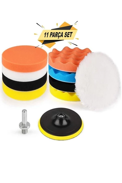 Rodex Pasta Cila Polisaj Süngeri Pedi Seti 115 Mm Otomotiv Parlatıcı (11 Parça) Uyumlu ürün görseli 1
