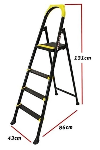 Ertekpa Leo 3+1 Basamaklı Metal Merdiven ürün görseli 1