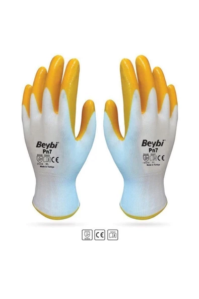 Beybi Pn7 Nitril Eldiven El-k7 Sarı No:10/xl Beden ürün görseli 1