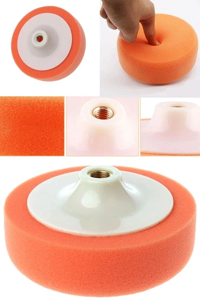Carwell Pasta Cila Polisaj Süngeri 150 Mm M14 Turuncu ürün görseli 1