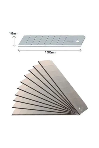 ZUBİZUBİ Maket Bıçağı Yedeği Ucu Kalın 18 mm Bıçak 10 Adet ürün görseli 1