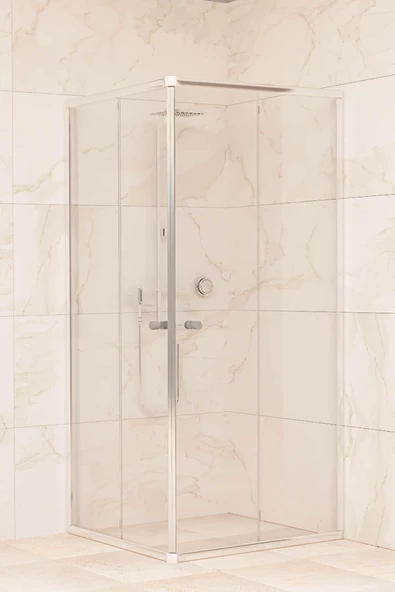 Sanica Magna Duşakabin Kare Şeffaf Cam 4 mm 90 x 90 cm H:178 ürün görseli 1